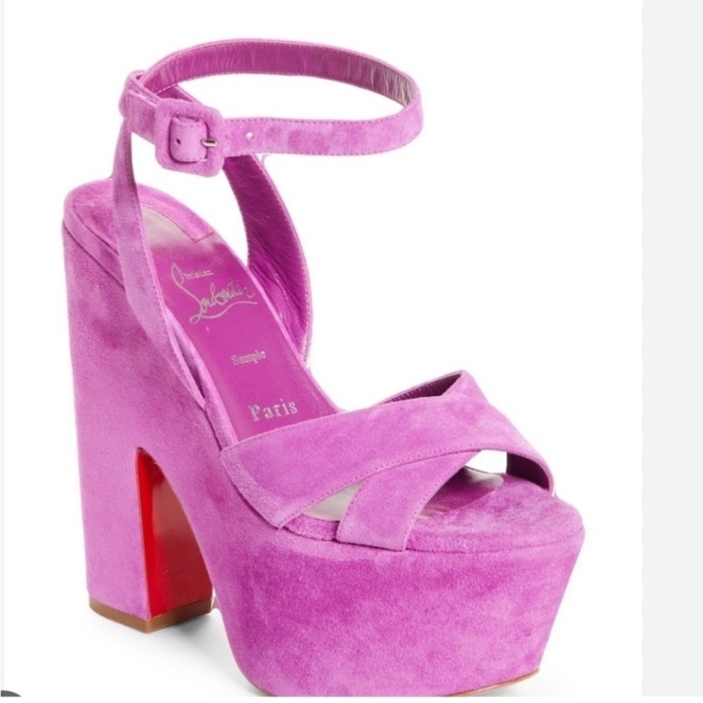 Christian Louboutin Elegant Purple Platform Sandals - Picture 7 of 7